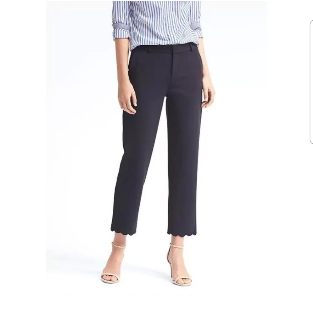 Banana Republic Avery Petite Fit Scallop-Hem Pants